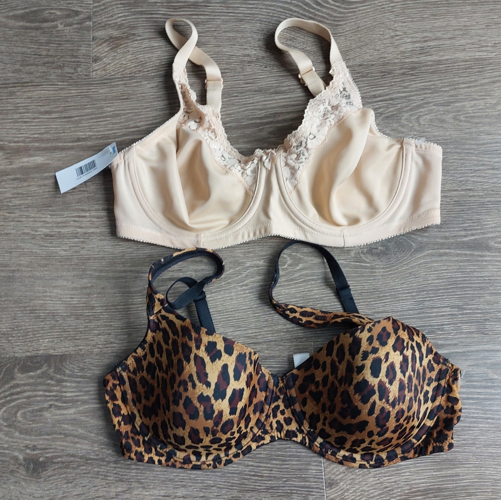 Wonderbra Ellen Tracy Bra bundle. Size 38B Animal print and nude colour